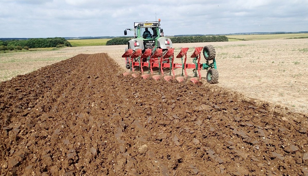 The land being ploughed